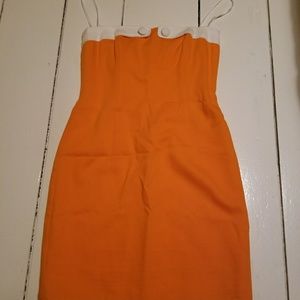 David meister strapless orange dress